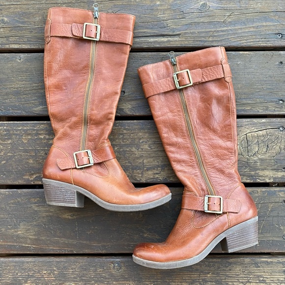 KorkEase Shoes Kork Ease Korks Brown Tan Heeled Boots Side Zip